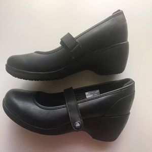Crocs wedge black Mary Jane shoes Ginger sz 8